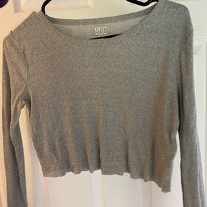 Gray Cropped Long Sleeve